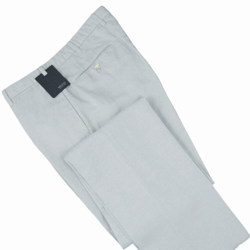 NEW! $350 Incotex Chino Lino Pants 34 (32) Light Blue Flat Front Linen & Cotton